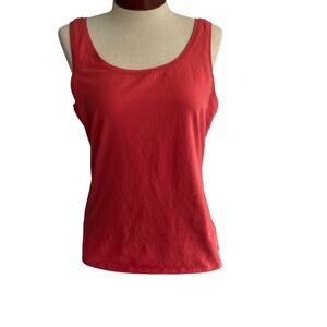 Zozo Womens Stretch Tank Blouse Size Large Red Coral Casual Vacation Travel